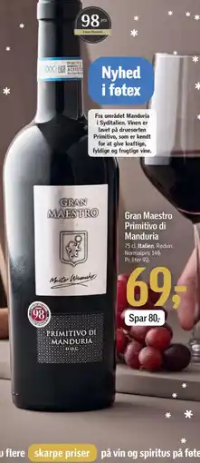 Føtex Gran Maestro Primitivo di Manduria tilbud