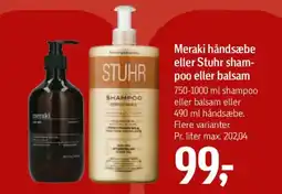 Føtex Meraki håndsæbe eller Stuhr sham- poo eller balsam tilbud