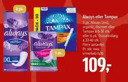 Føtex Always eller Tampax tilbud