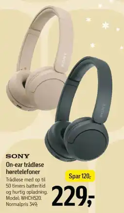Føtex SONY On-ear trådløse høretelefoner tilbud