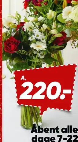 Bilka Håndbundet buket med 4 bundter blomster og grønt tilbud