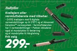 Bilka Krøllejern eller varmluftsbørste med tilbehør tilbud