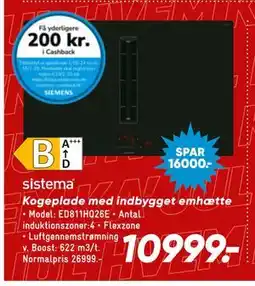 Bilka Kogeplade med indbygget emhætte tilbud