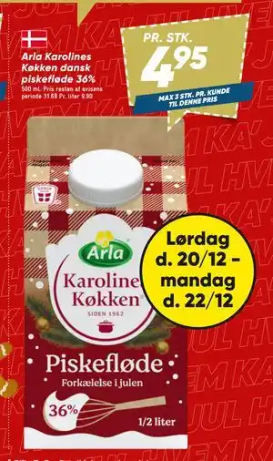 Arla Karolines Køkken dansk piskefløde 36%