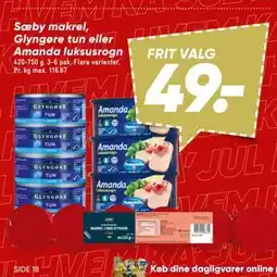 Bilka Sæby makrel, Glyngøre tun eller Amanda luksusrogn tilbud