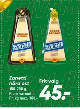 Bilka Zanetti hård ost tilbud