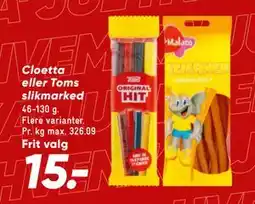 Bilka Cloetta eller Toms slikmarked tilbud