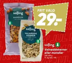 Bilka Valnøddekerner eller mandler tilbud