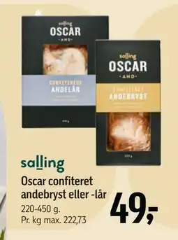 Føtex Oscar confiteret andebryst eller -lår tilbud