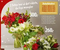 Føtex Håndbundet buket med 6 bundter blomster og grønt tilbud