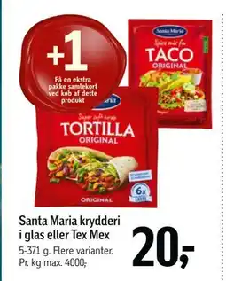 Føtex Santa Maria krydderi i glas eller Tex Mex tilbud