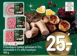 REMA 1000 Frilandsgris hakket grisekød 8-12%, skinkekød 4-7% eller medister 400 g tilbud