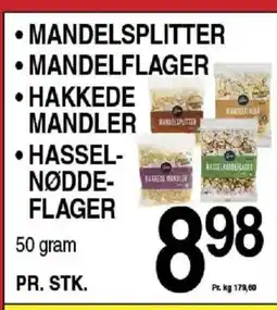 ABC Lavpris Nødde- flager mandelsplitter • mandelflager• hakkede mandler ⚫ hassel- tilbud