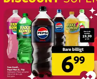 Faxe Kondi, Pepsi Max el. 7Up