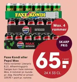 Faxe Kondi eller Pepsi Max