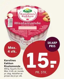 SPAR Karolines Køkken Risalamande tilbud