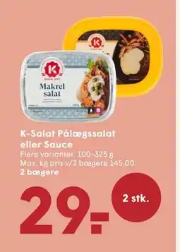 SPAR K-Salat Pålægssalat eller Sauce tilbud