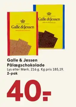 SPAR Galle & Jessen Pålægschokolade tilbud