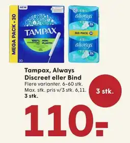 SPAR Tampax, Always Discreet eller Bind tilbud