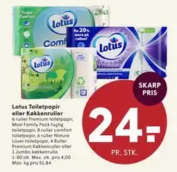 SPAR Lotus Toiletpapir eller Køkkenruller tilbud