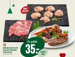 Min Købmand Nakkekoteletter eller Formede Frikadeller af Dansk Gris tilbud