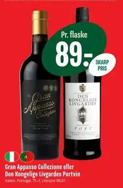 Min Købmand Gran Appasso Collezione eller Den Kongelige Livgardes Portvin tilbud