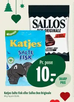 Min Købmand Katjes Salte Fisk eller Sallos Den Originale tilbud
