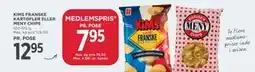 MENY KIMS FRANSKE KARTOFLER ELLER MENY CHIPS tilbud