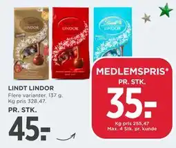 MENY LINDT LINDOR tilbud