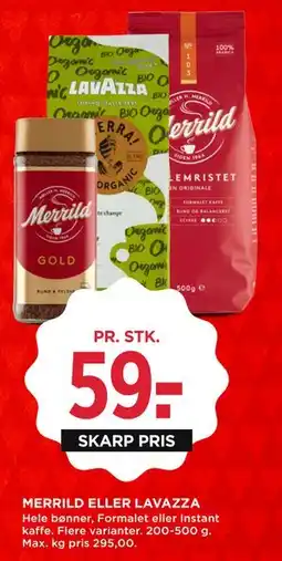 MENY MERRILD ELLER LAVAZZA tilbud