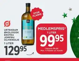 MENY URTEKRAM ØKOLOGISK EKSTRA JOMFRU OLIVENOLIE tilbud
