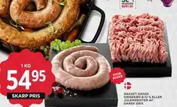 MENY HAKKET DANSK GRISEKØD 8-12 % ELLER JULEMEDISTER AF DANSK GRIS tilbud