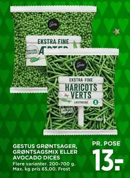 MENY GESTUS GRØNT SAGER, GRØNTSAGSMIX ELLER AVOCADO DICES tilbud
