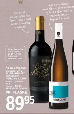 MENY GRAN APPASSO COLLEZIONE ELLER AUGUST KESSELER RIESLING 1. CRU tilbud