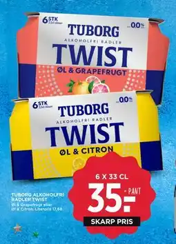 MENY TUBORG ALKOHOLFRI RADLER TWIST tilbud