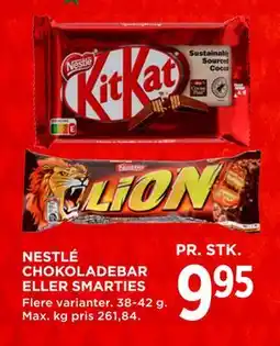 MENY NESTLÉ CHOKOLADEBAR ELLER SMARTIES tilbud