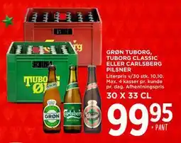 MENY GRØN TUBORG, TUBORG CLASSIC ELLER CARLSBERG PILSNER tilbud