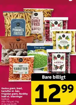 Løvbjerg Gestus grønt, brød, kartofler el. bær, Frigodan grønt, Nordthy brød el. isterninger tilbud