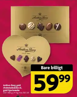 Løvbjerg Anthon Berg guld chokoladeæske el. guld hjerteæske tilbud