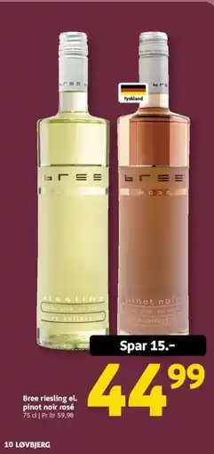 Løvbjerg Bree riesling el. pinot noir rosé tilbud