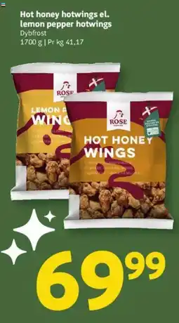Løvbjerg ROSE Hot honey hotwings el. lemon pepper hotwings tilbud