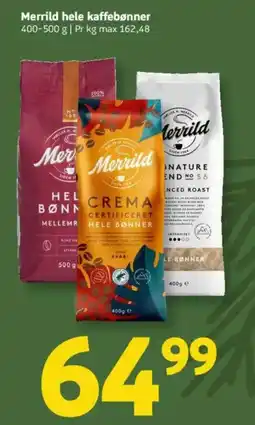 Løvbjerg Merrild hele kaffebønner tilbud