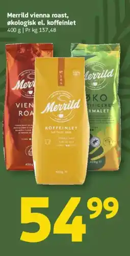 Løvbjerg Merrild vienna roast, økologisk el. koffeinlet tilbud