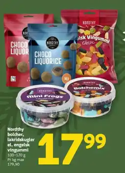 Løvbjerg Nordthy bolcher, lakridskugler el. engelsk Vingummi tilbud