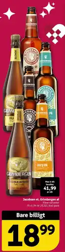 Løvbjerg Jacobsen el. Grimbergen øl tilbud