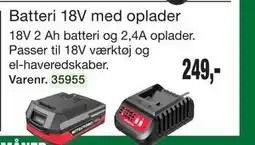 Harald Nyborg Batteri 18V med oplader tilbud