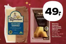 SuperBrugsen Riberhus skæreost eller Castello Aged Havarti tilbud