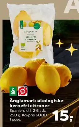 SuperBrugsen Änglamark økologiske kernefri citroner tilbud