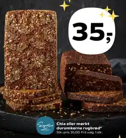 SuperBrugsen Chia eller mørkt durumkerne rugbrød tilbud