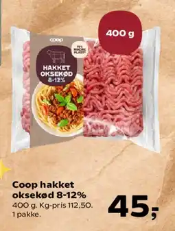 SuperBrugsen Coop hakket oksekød 8-12% tilbud